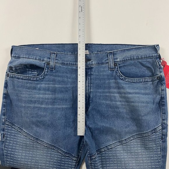 NWT True Religion Rocco Moto No Flap Relaxed Skinny Jeans Mens 44 Trophy Blue - Picture 12 of 15